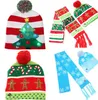 Light up yanıp sönen örme şapka eşarp LED Noel partisi bobble şapka çocuk yetişkin Kış Sıcak Beanie şapkalar santa hediyeler XMAS stocking dolgu