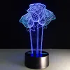 3D Rose 3D Visuelles Nachtlicht 7 Farbwechsel LED Schreibtischlampe Neuheit Geschenke 2018 #T56