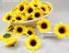 Fiore di simulazione fai da te a mano girasole, girasole, fiore di seta, fiore di crisantemo, testa di fiore L423