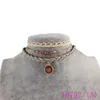 3 قطع خمر الدانتيل زهرة الجلود القوطية النساء بيان المعلقات قلادة للهدايا الأزياء والمجوهرات collares A0752 جدا