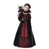 Barn flickor gotiska vampyr halloween kostymer för barn prinsessa cosplay kostym långa karneval party klänning