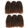Fashion Women Pack of 3 Marlybob Crochet Braids Hair Ombre Afro kinky curly braiding hair extensions for girl women8quot t1b29952577