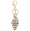 Nieuwe Crystal Peacock Sleutelhanger Sleutelhanger Dames Tassen Hanger Accessoires Auto Sieraden Happy New Year Gift