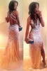 Hot Sell Prom Party Jurken Sexy Formele Toga Bling Beaded Crystals Elegante Hoge Kant Slit Backless Mermaid Avondjurk Spring MM40