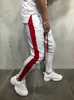 Męska Stripe Stripe Kostki Zip Sznurek Trackpants 2018 Nowy Jesień Moda Hip Hop Mężczyźni Kontrast Jogger Sweatpant Pantalon Hombre