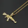 Hip Hop cristal AK47 pistolet pendentif collier bijoux 24 pouces chaîne cubaine N6866279246