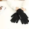 2018 heißer Verkauf Weibliche Wolle Stricken Touchscreen Handschuhe Winter Frauen Warme Voll Finger Leder Handschuhe