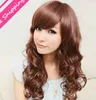 FIXSF567 estilo bonito encaracolado longo marrom moda perucas de cabelo para as mulheres peruca
