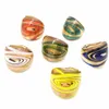 12PCS/Lot Randomly Mixed With Colored Glaze Murano Glass Lampwork Rings For Women Foil More 18-19 MM Flower Party Gift