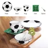 Creative Football Sports Gift Ceramic Breakfast Dinnerware Set Relief Soccer Theme Dinner Plates Dishes Cereal Bowl Coffee Mug