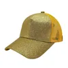 Nieuwe Glitter Baseball Cap Zomer Papa Hoeden Voor Vrouwen 2018 Snapback Hip Hop Caps Rommelige Pailletten Shine Mesh Trucker hoed4405414