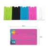 Universal Soft Silicone Card Slot Card Pocket Credit Holder med 3m lim Auto Stander Back Cover Portable Card Carrier för iPhone 9 XS Plus