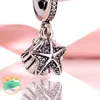 Autentisk 925 Sterling Silve Bead 2017 Summer Tropical Starfish Sea Shell Pendant Charm Fit European Armband Halsbandsmycken 792076CZF