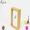 SUFEILE Simple plant specimens double sided glass frame 6 inch solid wood creative decorative frame Family combination D5