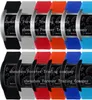 Groothandel mix 6 kleuren led horloge dashboard luchtvaart mannen sport mode polshorloges voor zoals auto meter siliconen batterij glazen horloge