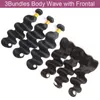 Cabelo virgem peruano de grau 10A feixes retos com fecho de renda frontal extensão do cabelo humano corpo água profunda natural onda solta jerry kinky encaracolado molhado e ondulado