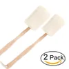 GDGY 2 PCS Natural Exfoliating Loofah Luffa Loofa Back Sponge Scrubber Brush with Long Wooden Handle Stick Holder Body Shower Bath Spa