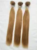 Braziliaanse Maagd Haar 27 # Gekleurde Blonde Menselijk Haar 3 Bundels met Kantsluiting Goedkope Blonde Straight Hair Weeft met 4x4 Kantsluiting