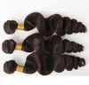 브라질 느슨한 파도 직선 머리 직조 더블 wefts 100g/pc 2# Dark Brown은 염색 될 수 있습니다.