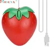 Adroit New Fashion Cute Red Strawberry Optical USB LED Wired Game Möss Mus för PC Bärbar dator Maj16 Drop Shipping