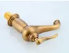 Full Copper European Style Antique Brass Bathroom Sink Basin Faucet Single Hole Vintage Cold Hot Mixer Water Tap Home