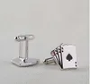 Fashion Vintage 4A Poker Cufflinks For Men High Quality Handmade Exquisite Stainless Steel Silver Cuff Links For Bridegroom
