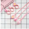 Kawaii cute 3D cartoon silicone hot sports lanyard for MP3/4 cell phone ring straps key chain team neck straps for iphone 7 plus