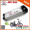 Silver Fish Type 700W Electric Bicycle Battery 8Ah 48V Lithium Ion Battery Packs in 18650 Cell with 15A BMS 2A Charger