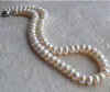 Echte Parel Sieraden 17 inches Witte Kleur Echte Zoetwaterparels Ketting 9 5-10 5mm Big Size vrouw Jewelry2686