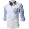 Camisa social masculina de manga comprida, banquetes de negócios, camisas formais da moda, slim, casual, macia, camisas 2771