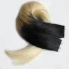 1B/613 Ombre Brazilian Skin Weft Tape Hair Extensions 40 pieces Straight to build on the natural hair Tape Human Hair Extensions