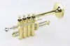 Margewate de haute qualité Piccolo Trumpet BB Tone B Corps plate à carrosserie or Instrument de musique professionnel plaqué Trumpet avec Muckpie2981793