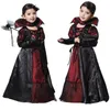 Crianças meninas gótico vampiro halloween trajes para crianças princesa cosplay traje longo vestido de festa de carnaval