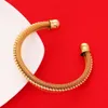 24K Gold-Bended Filigree Holle Geometry India Manchet Bangle Bracelet
