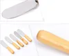 Stainless Steel Butter Spatula Breakfast Sand Dessert Jam Spreader Wooden Handle Cheese Tools