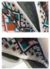 Rettro New Fashion Women's Sticked Geometric Aztec Print Nation Ethnic Style Böhmen Tröja Cardigan Cape Coat Loose Batwing Tassel Tops