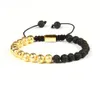 Stein Schmuck Großhandel 10 teile/los Hohe Qualität 6mm Lava Rock Stein Flechten Armbänder Mix Gold, Silber, rotgold, Schwarz Farben Schönes Geschenk