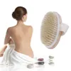 Naturlig borst torr hud kroppsborste exfoliate stimulera blodcirkulation spa dusch scrubber 12 * 6,5cm