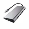 Multifunktionaler 8-in-1-USB-C-Hub, dreifacher USB 3.0-HDTV-Audio-SD-TF-Kartenleser, RJ45-Ethernet-Adapter für MacBook-Tablet
