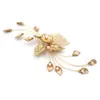 Hair Accessories Bridal Hair Comb With Pearls Golden Leaves Bridal Hair Jewelry Wedding Headpieces for Women BW-HP838