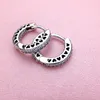 Real 925 Sterling Silver CZ diamond Hoop earring with Original box for Pandora Women High quality Jewelry Earrings set