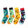 Atacado- novo algodão hit cor bolinhas meias casuais para homens meias felizes estilo de verão doces vestido colorido Soks 8 cores
