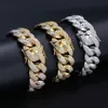 Luxury Men's 3 Color Mixing 18mm Copper Cz Bling Bracelet Bangle Micro Pave Cubic Zircon 7inch 8inch Chain Bracelets
