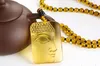 Pendant Necklace Buddha Pendants Fine Jewelry Women Men Yellow Crystal High Quality Natural Stone Carved