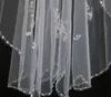Kristal Ile Bling Düğün Veils Gelin Iki Katmanlar Yüksek Kalite Yumuşak Tül Gelin Peçe Kristalleri Kısa Katmanlı Gelin Vail Ucuz