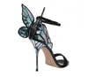 Sophia Webster Sandalen aus echtem Leder, Pumps, Schmetterlings-High-Heel-Sandalen für Damen, sexy Stiletto-Schuhe