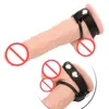 Skórzany pierścień kutasa silikonowy penis pierścionek męski urządzenie czystości kutasowe moszna opóźnienie czasowe Pierścień Sex Toys dla mężczyzn