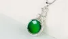 Yhamni moda real 925 prata esterlina jóias natural gem cristal malaio verde pingentes colares encantos jóias presente d360225x