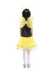 Little Bee Girls Siling Dress Yellow Yarn Patchwork Tutu Gonna con Yellow Wing + Headband Princess Dress Suits Costume per bambini di Halloween