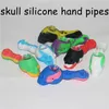 Colored Silicone HandPipes Smoking Hand Pipes Latest Design Bubbler Glass Bong WaterPipes Spoon Pipe Silicon Nectar